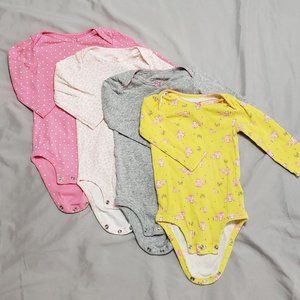 Baby girl long sleeve onesies, Carter's, 6-9 months